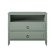 Elegant 2-Drawer Nightstand with Soft White Finish