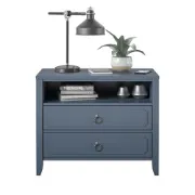 Elegant 2-Drawer Nightstand with Soft White Finish