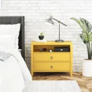 Elegant 2-Drawer Nightstand with Soft White Finish
