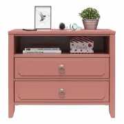 Elegant 2-Drawer Nightstand with Soft White Finish