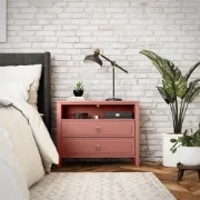 Elegant 2-Drawer Nightstand with Soft White Finish