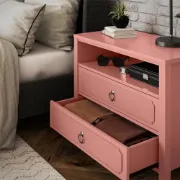 Elegant 2-Drawer Nightstand with Soft White Finish