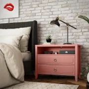 Elegant 2-Drawer Nightstand with Soft White Finish