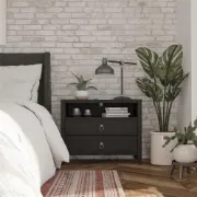 Elegant 2-Drawer Nightstand with Soft White Finish