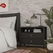 Elegant 2-Drawer Nightstand with Soft White Finish