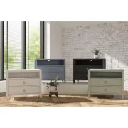 Elegant 2-Drawer Nightstand with Soft White Finish