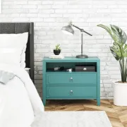 Elegant 2-Drawer Nightstand with Soft White Finish