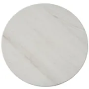 Round Stone Top Dining Table with Solid Wood Base