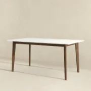 Mid-Century Modern Rectangular Solid Wood Dining Table