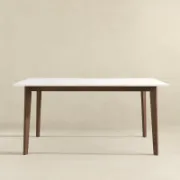 Mid-Century Modern Rectangular Solid Wood Dining Table