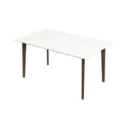 Mid-Century Modern Rectangular Solid Wood Dining Table