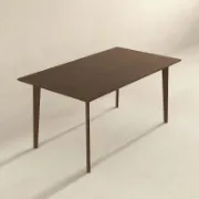 Mid-Century Modern Rectangular Solid Wood Dining Table