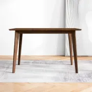 Mid-Century Modern Rectangular Solid Wood Dining Table