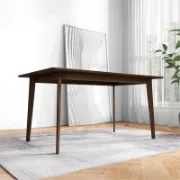 Mid-Century Modern Rectangular Solid Wood Dining Table