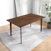 Mid-Century Modern Rectangular Solid Wood Dining Table