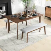 Mid-Century Modern Rectangular Solid Wood Dining Table