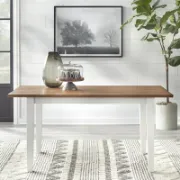 Rectangular Solid Wood Base Dining Table