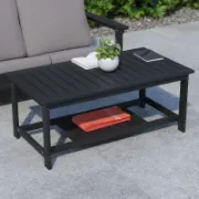 Indoor/Outdoor Poly Resin 2-Tier Coffee Table