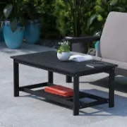 Indoor/Outdoor Poly Resin 2-Tier Coffee Table