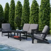 Indoor/Outdoor Poly Resin 2-Tier Coffee Table