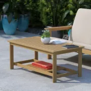 Indoor/Outdoor Poly Resin 2-Tier Coffee Table