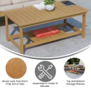 Indoor/Outdoor Poly Resin 2-Tier Coffee Table