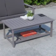 Indoor/Outdoor Poly Resin 2-Tier Coffee Table