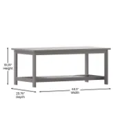 Indoor/Outdoor Poly Resin 2-Tier Coffee Table