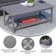 Indoor/Outdoor Poly Resin 2-Tier Coffee Table