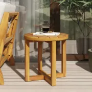 Round Acacia Outdoor Side Table