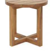 Round Acacia Outdoor Side Table