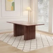 Modern Rectangular Dining Table with Double Pedestal