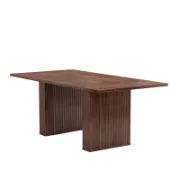 Modern Rectangular Dining Table with Double Pedestal