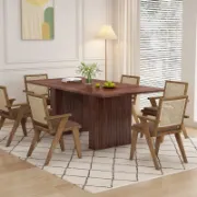Modern Rectangular Dining Table with Double Pedestal
