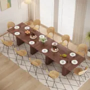 Modern Rectangular Dining Table with Double Pedestal