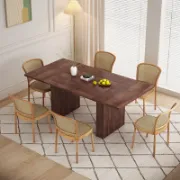 Modern Rectangular Dining Table with Double Pedestal