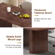 Modern Rectangular Dining Table with Double Pedestal