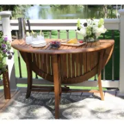 Round Eucalyptus Outdoor Folding Dining Table