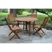 Round Eucalyptus Outdoor Folding Dining Table