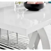 Modern High Gloss Dining Table with Chrome Metal Base