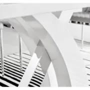 Modern High Gloss Dining Table with Chrome Metal Base