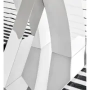 Modern High Gloss Dining Table with Chrome Metal Base