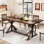 Large Rustic Farmhouse Dining Table with Adjustable Legs