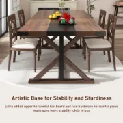 Large Rustic Farmhouse Dining Table with Adjustable Legs