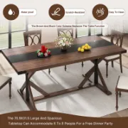 Large Rustic Farmhouse Dining Table with Adjustable Legs