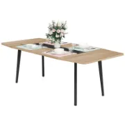 Modern Dining Table with Boat-Shaped Design and Spacious Seating