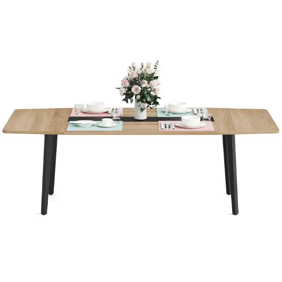 Modern Dining Table with Boat-Shaped Design and Spacious Seating