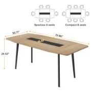 Modern Dining Table with Boat-Shaped Design and Spacious Seating