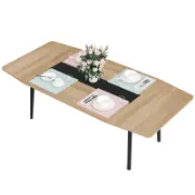 Modern Dining Table with Boat-Shaped Design and Spacious Seating