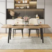 Modern Dining Table with Boat-Shaped Design and Spacious Seating